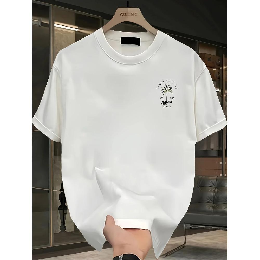 Men's clothing: Loose and breathable T-shirts for daily travel and vacation, 100% pure cotton high-quality tops for summer