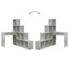 L shaped Desk with Shelf Concrete Grey 101.5 x 149.5 x 149.5 cm