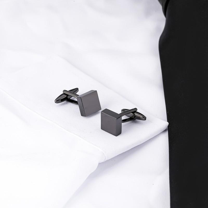

Thick Square Gun Black Cufflinks Simple Men s French Shirt CL-0056