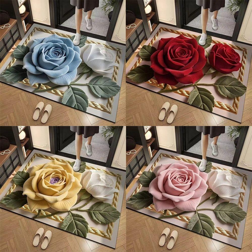 Special-shaped Flower Carpet Soft Bathroom Floor Mat Quick Dry Door Rug  Home Decoration