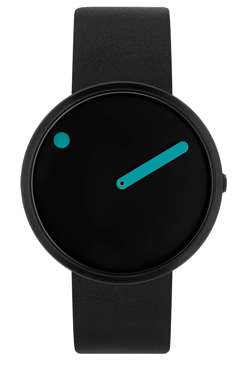 

40 mm Black dial Black leather strap / / 43350-4120B чёрный