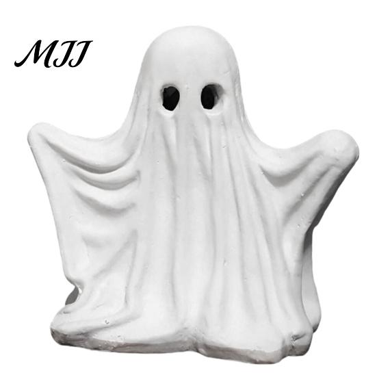 Halloween Ghost Decor Figurine, Spooky Cute Statue, Retro White Decorative Fireplace Accents Ornament for Home Tabletop Party Decorations Unique Gift