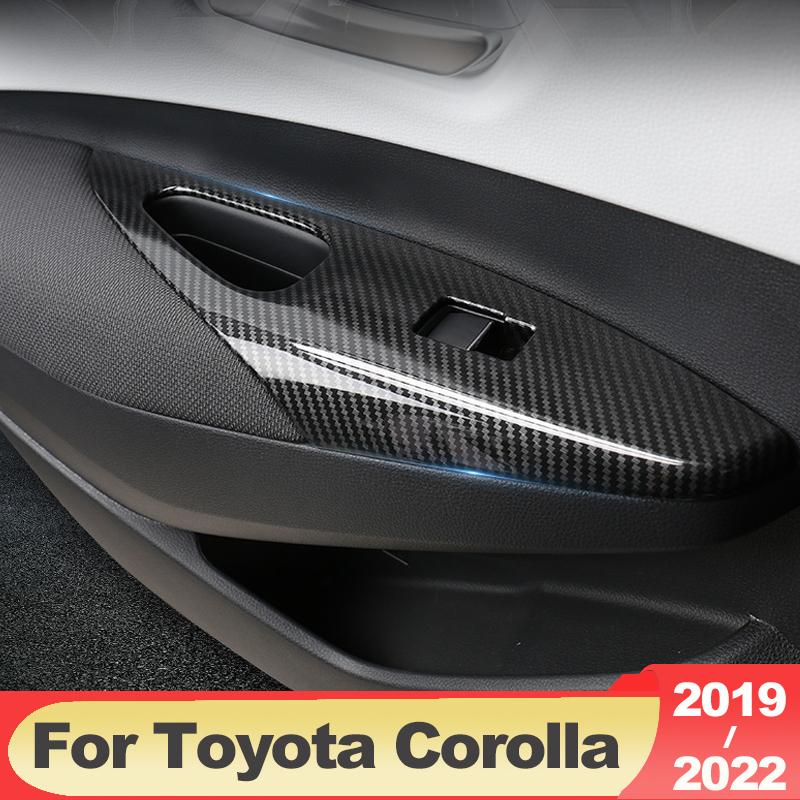 ABS Car Door Armrest Window Lift Cover Protector Trim Decoration For Toyota Corolla    2022 E210 12th Accessories