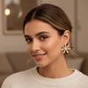 New Year Party Luxury Snowflake Earrings Crystal Design Christmas Earrings Sparking Pearl Studs Jewelry Accessories