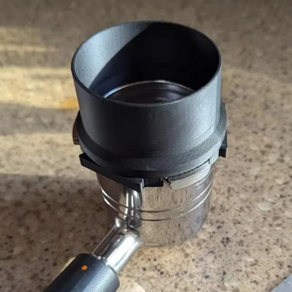 Black Coffee Dosing Funnel Anti Flying Powder Coffee Grounds Dosing Accessory Home Use