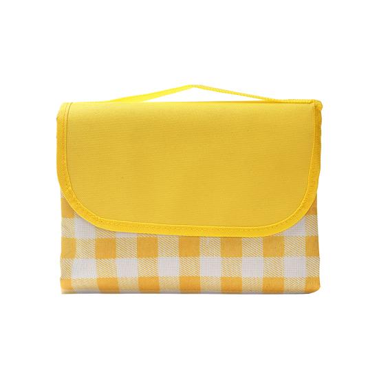 Extra Large Plaid Picnic Blanket Portable Foldable Picnic Mat with Handle Waterproof Sand Proof Thick Lawn Mat Outdoor Camping
