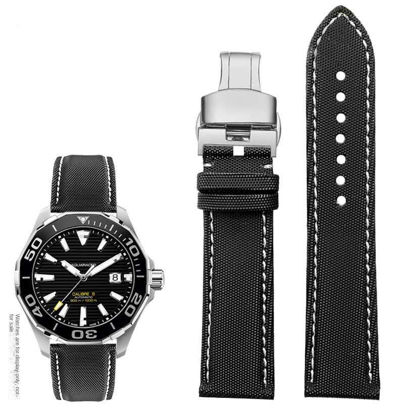 20mm 21mm 22mm 23mm Nylon Leather Bottom Watchband for Mido Helmsman M021 M005 M038 Tudor Seiko Waterproof Watch Strap