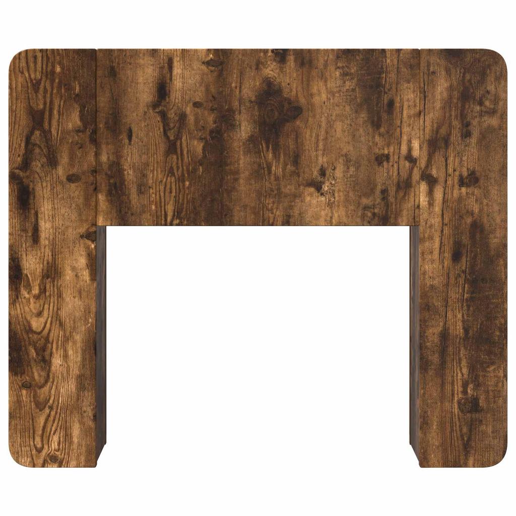 Headboard Cabinet with Storage Smoked Oak Wood Based Material