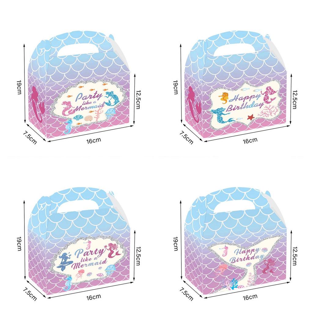 Mermaid Theme Children's Birthday Party Supplies: Cartoon Plates & Disposable Tablecloth