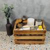 Creative Deco Burned Wood Crate 40 X 30 X 23 Cm | Wooden Storage Crate | Vintage Wooden Crate | Wooden Crate
