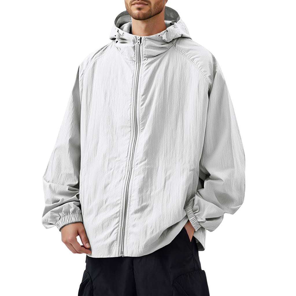 Men's Outdoor Casual Loose Sun Protective Clothing Punch Jacket Coat