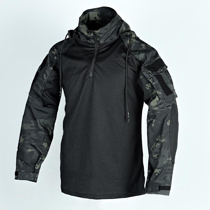 Shirts Multicam T Shirt Hooded Men Shirt Airsoft Paintball Camping Clothing