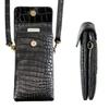 Roberto Ricci Echte Krokodilleder Smartphone Reise-Gadget Zubehör Schwarzer Beutel, Beutel, Beutel, Beutel, 10x18x3.5cm,