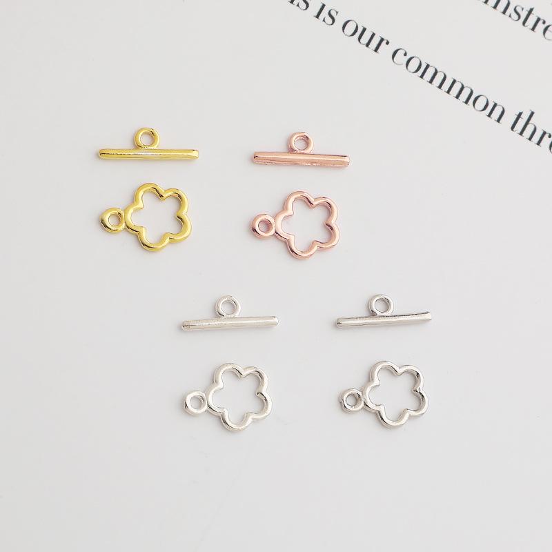 S925 Sterlingsilber Blume Twist OT-Verschluss für DIY Armband/Halskette