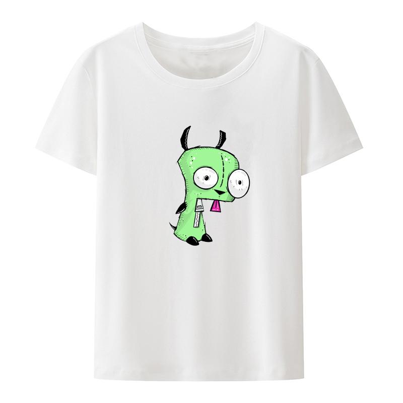 Invader Zim Grafische Kawaii Cartoon Printed Tshirt Top Humor Pattern Street Fashion Graphic Tshirts Print Leisure Hipster Cool