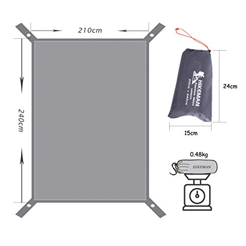 Waterproof Tent Sheet, Picnic Sheet, Ground Sheet, Double-Sided Waterproof, Sunshade, UV Protection, Lightweight, with Storage Bag, Perfect for Outdoo