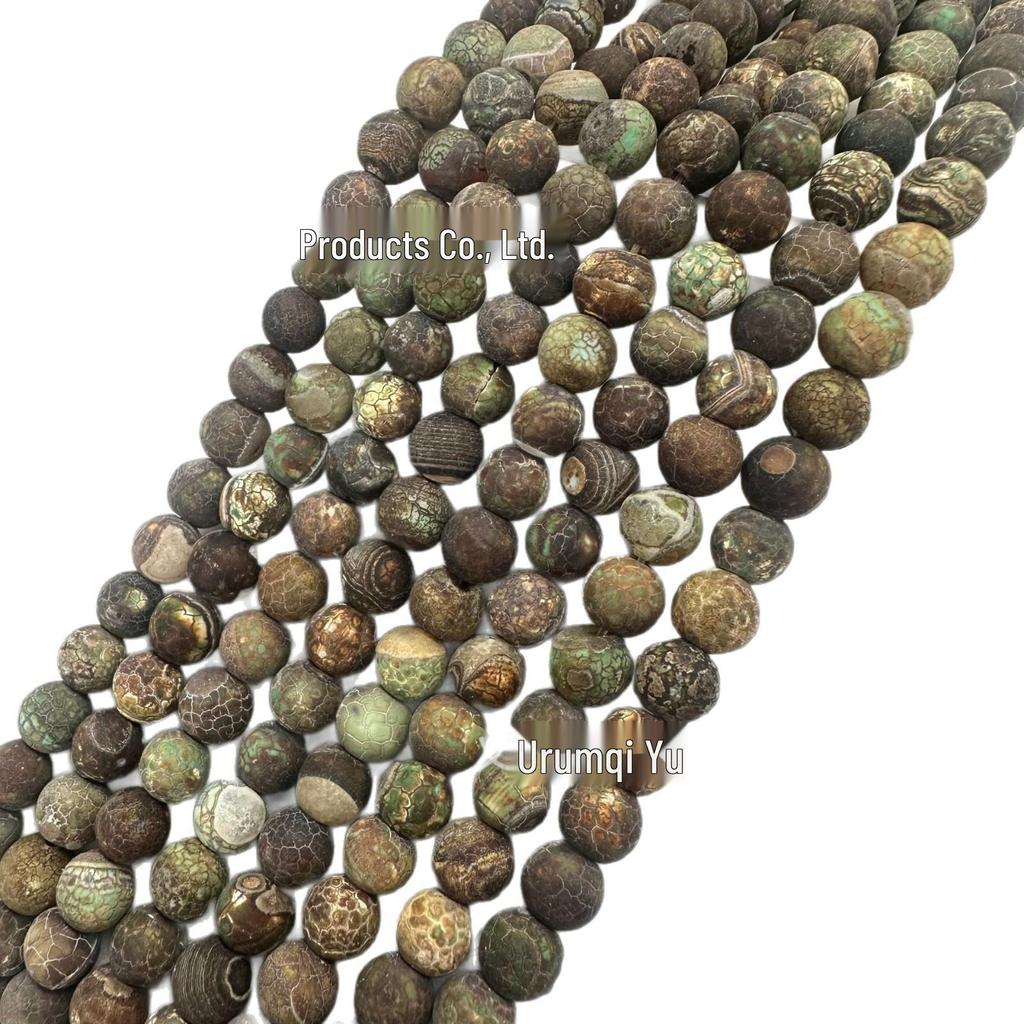 Retro Agate Round Bead String for DIY Bracelets and Necklaces