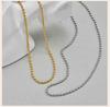Collana a Catena con Filo di Perle di Riso Ovali Color Argento per Donna, Gioielli Choker con Perline in Acciaio Inossidabile all'Ingrosso