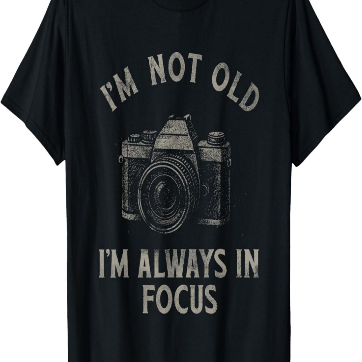 Смешная фотография Я не старый, я всегда в фокусе Искусство камеры Футболка S чёрный