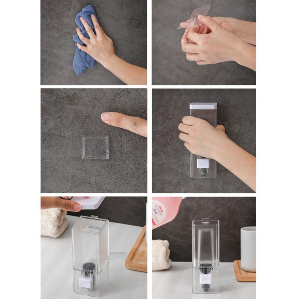 Langlebiger Seifenspender ohne Bohren, zum Aufhängen an der Wand, Manuelle Presse, Desinfektionsmittelflasche, Transparenter Flüssigkeitsspender, Für den Heimgebrauch