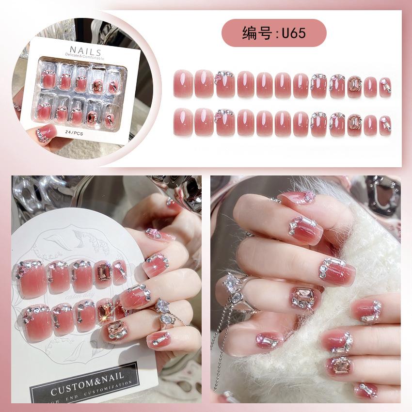 Handgefertigte Nagelkunst Tragenägel Fertigprodukte Fortgeschrittener Reiner Stil Nagelaufkleber Fertigprodukte Vollstein Großer Diamant Nagelaufkleber Kollektion