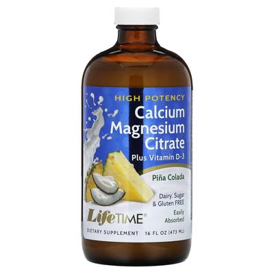 Calcium Magnesium Citrate, Vitamin D3, Pina Colada Flavor, 473 Ml (16 Fl Oz)