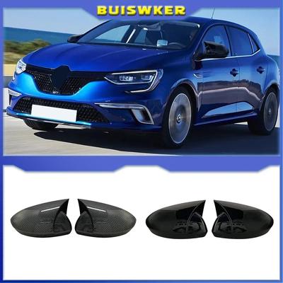 Glossy Black/Carbon Fiber Car Side Wing Rearview Mirror Cover Cap For Renault Megane 4 MK4 2016-2020 Bat Rear View Mirror Cover