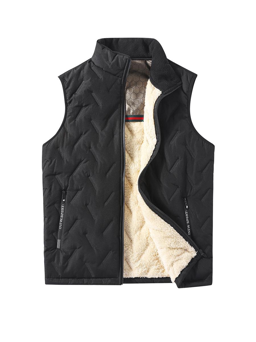 

Мужской зимний жилет из овечьей шерсти с графеном - толстый, теплый, безрукавный жилет L чёрный