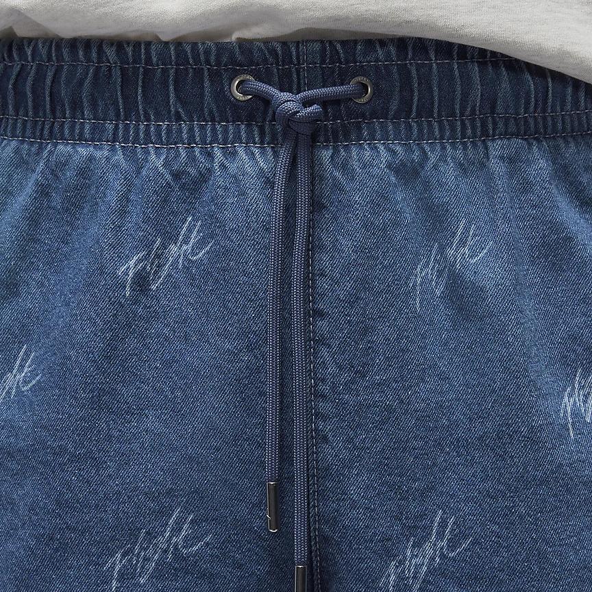 Jordan Αεροπορικό Γράμμα Print Δαντελωτά Casual Τζιν Σορτς Ανδρικά Κάτω Μέρη Μπλε Γκρι FN4652-436
