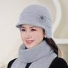 Middle Aged Elderly Mother's Hat Winter Rabbit Fur Basin with Plush Insulation Ear Protection Windproof Fisherman's Hat Fashionable Grandmother's Hat