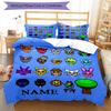 Set Biancheria da Letto Sprunki con Nome Personalizzato da 3 Pezzi, Chiusura con Bottoni, Include 1 Copripiumino e 2 Federe, Morbido e Confortevole per Tutte le Stagioni.