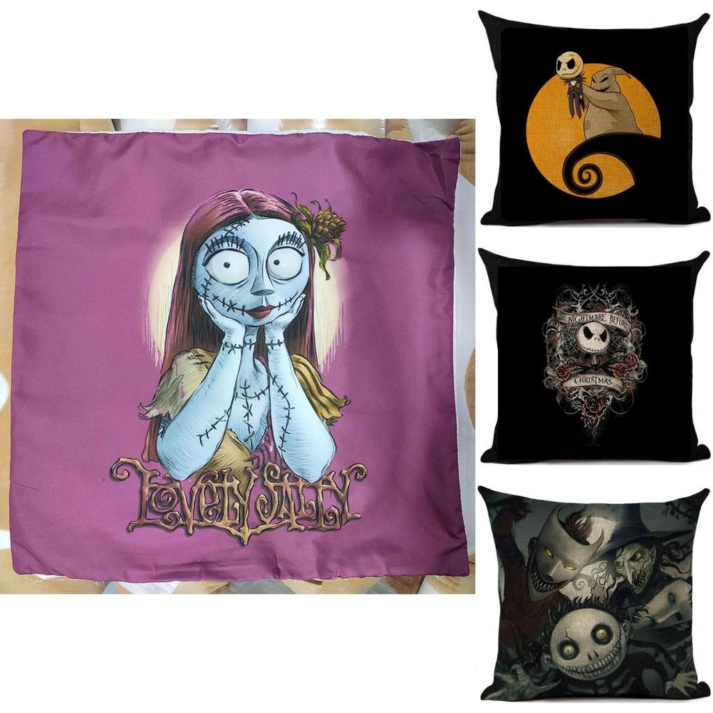 Nightmare Before Christmas Baumwolle Leinen Wurfkissenbezug Sofakissenbezug Heimdeko
