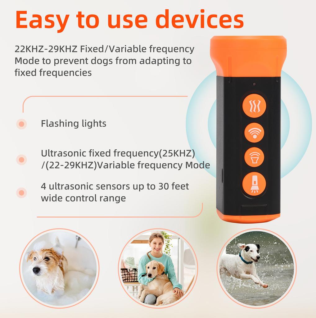 Dog Repeller Device Training Ultrasonic Handheld Anti-barking Deterrent Device Dog Training Device Repel Animals Pets Trainer