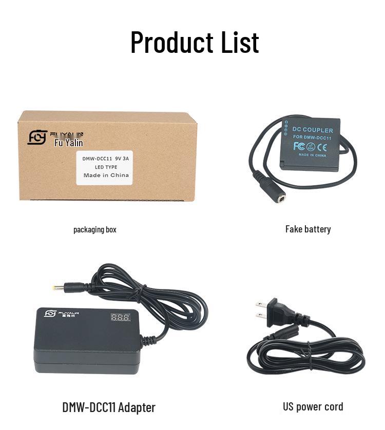 DCC11 Power Supply for Panasonic DMC-LX100, GX7, ZS110, BLE9, BLG10 Batteries