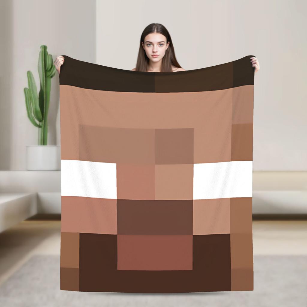 Pig Pixel Game Blanket Quality Warm Soft  Throw Blanket Winter Picnic Couch Chair Sofa Bed Novelty Bedspread