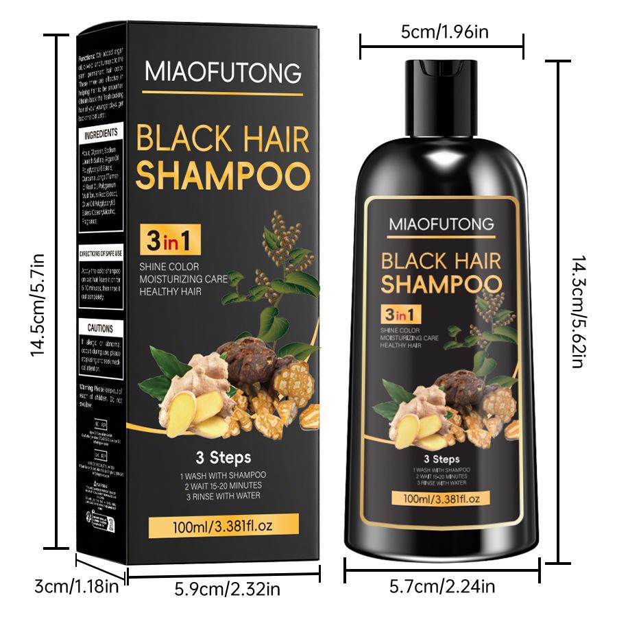 Bruine Haarkleur Shampoo | 3-in-1 , Hydrateren, Voeden, Natuurlijke Gember Formule 100ml