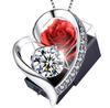 [Laluna] Popular Women's Necklace, 45cm Chain, with Storage Case (Creative Rose Gift Box), Sterling Silver 925, Hypoallergenic, Simple Zirconia Heart-