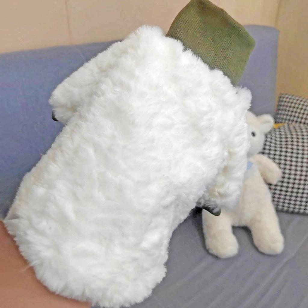 Puppy High Neck Plush Coat - Warm, Cute & Thick for Small Dogs