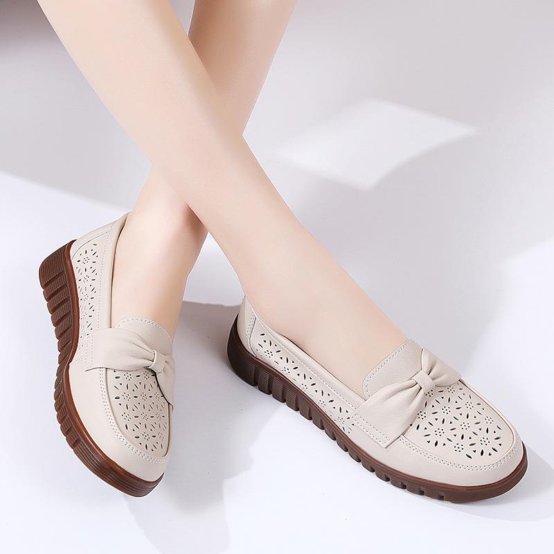 Summer Middle-aged and Elderly Women's Shoes Non-slip Bottom Hollow Breathable Comfortable Casual Shoes