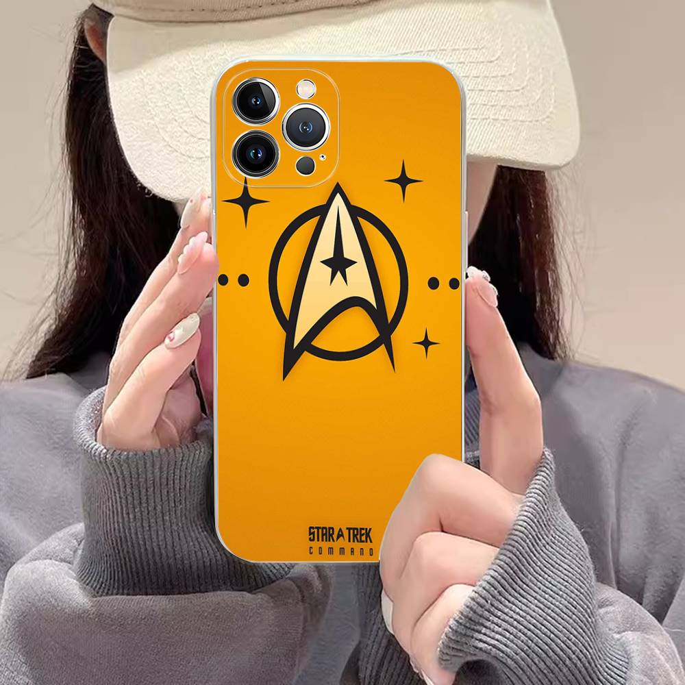 S-Star T-Trek For IPhone 11 12 13 14 15 16 17 Pro Max Plus Air Transparent Clear Shockproof Case