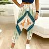 Women Plus Size Geometric Printed Jogger Pants Drawstring Waist Side Pockets Cuffed Ankle