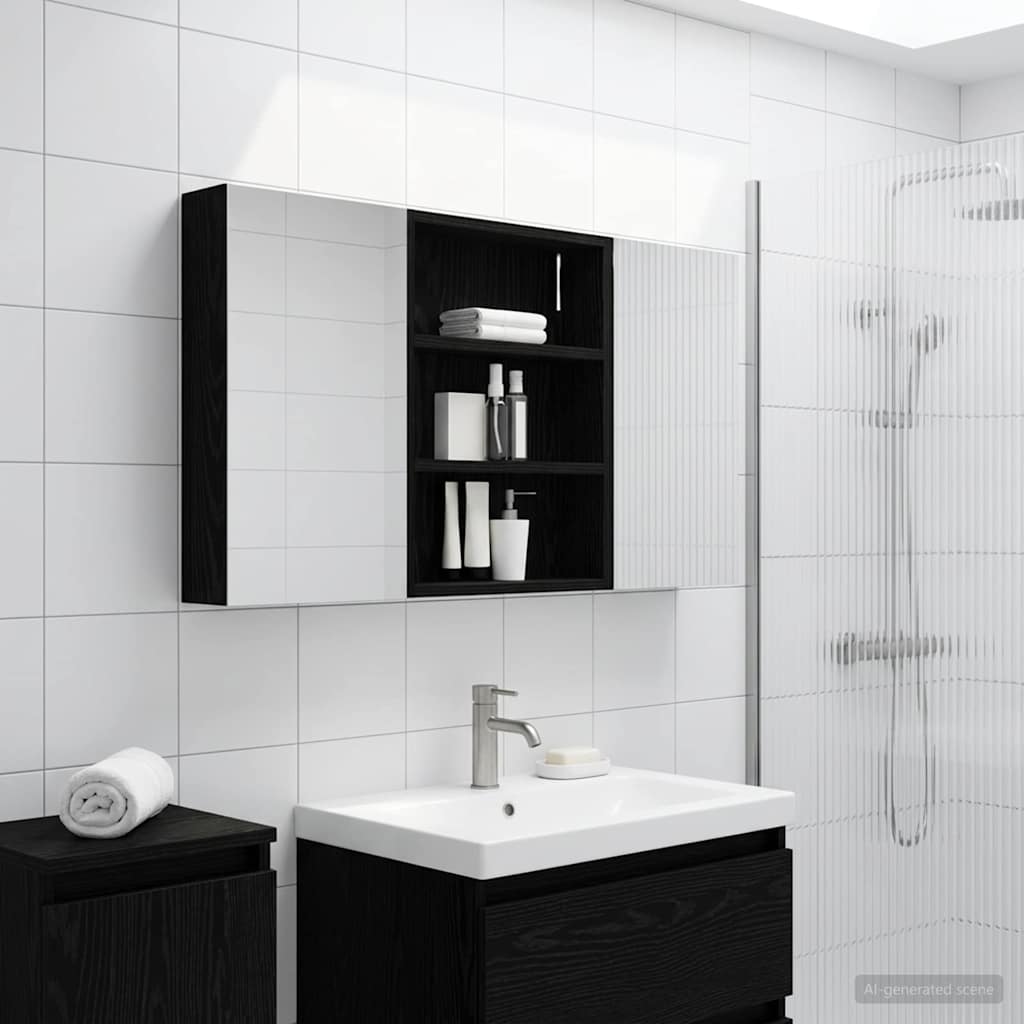 Bathroom Cabinet Set 3 Pcs 100 X 10.5 X 50 Cm Particleboard