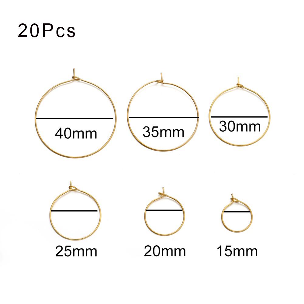 10-50Pcs 15-50mm Stainless Steel Earrings Open Earring Hooks Base Ear Ring Drops DIY Dangle Earring Jewelry Making Accessories