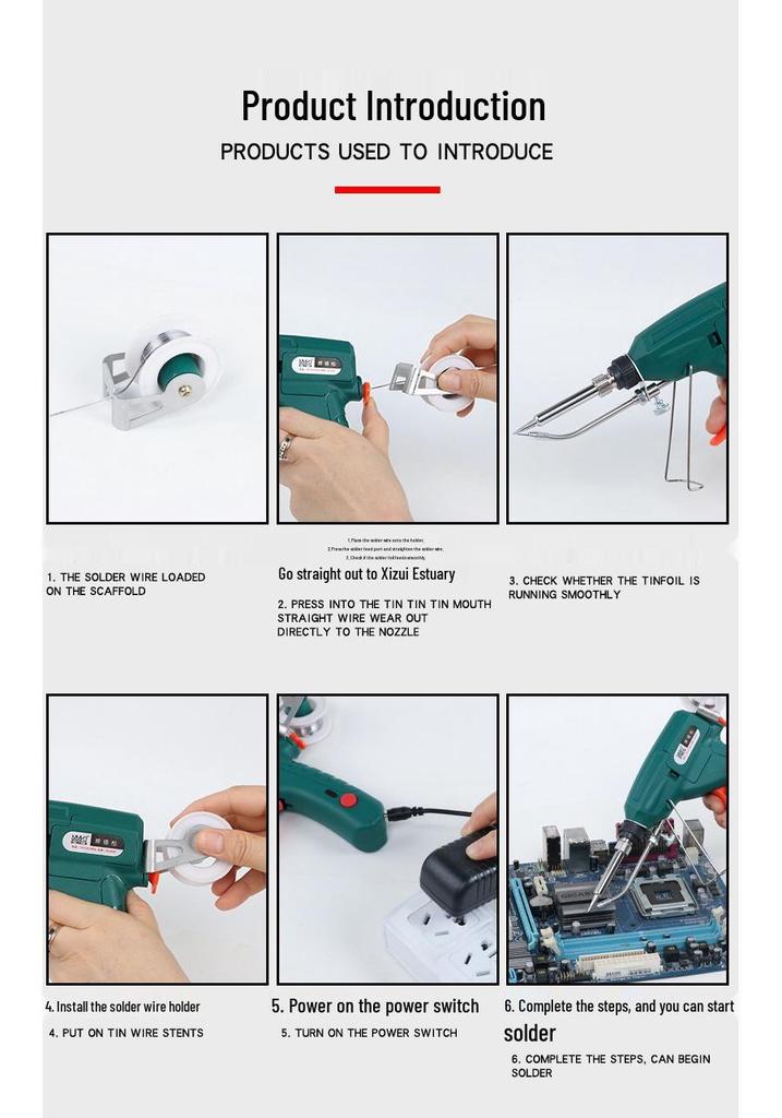 12V Industrial Electric Soldering Gun with Temperature Control – Automatic Soldering Iron for Household Repair and Welding