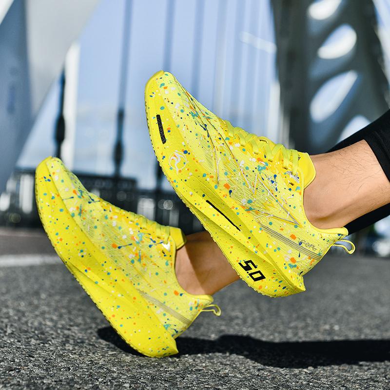 Neue Unisex Marathon Leuchtende Laufschuhe Hohe Qualität Straßen-Joggingschuhe Leichte Komfort-Sneaker Mesh Atmungsaktive Trainer