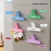 (Random Color) 3pcs New Minimalist Magnetic Sealing Clip Refrigerator Sticker, Snack, Document, Kitchen Seasoning Sealing Clip