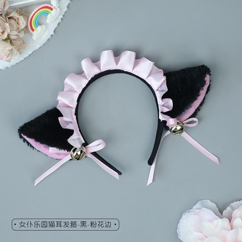 A factory-priced cute olita hairpin plush animal headdress handmade bell cat ear headband