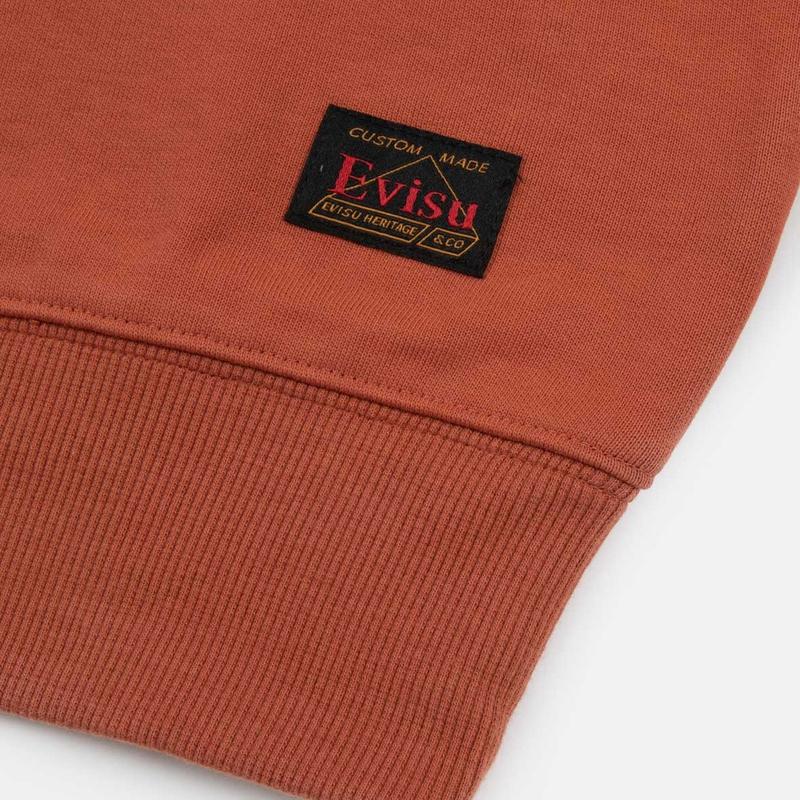 Evisu AW23 Seagull Print Fitted Crew Neck Sweatshirt Men sweatshirt Red 0ELBSM0SW1144XXCT