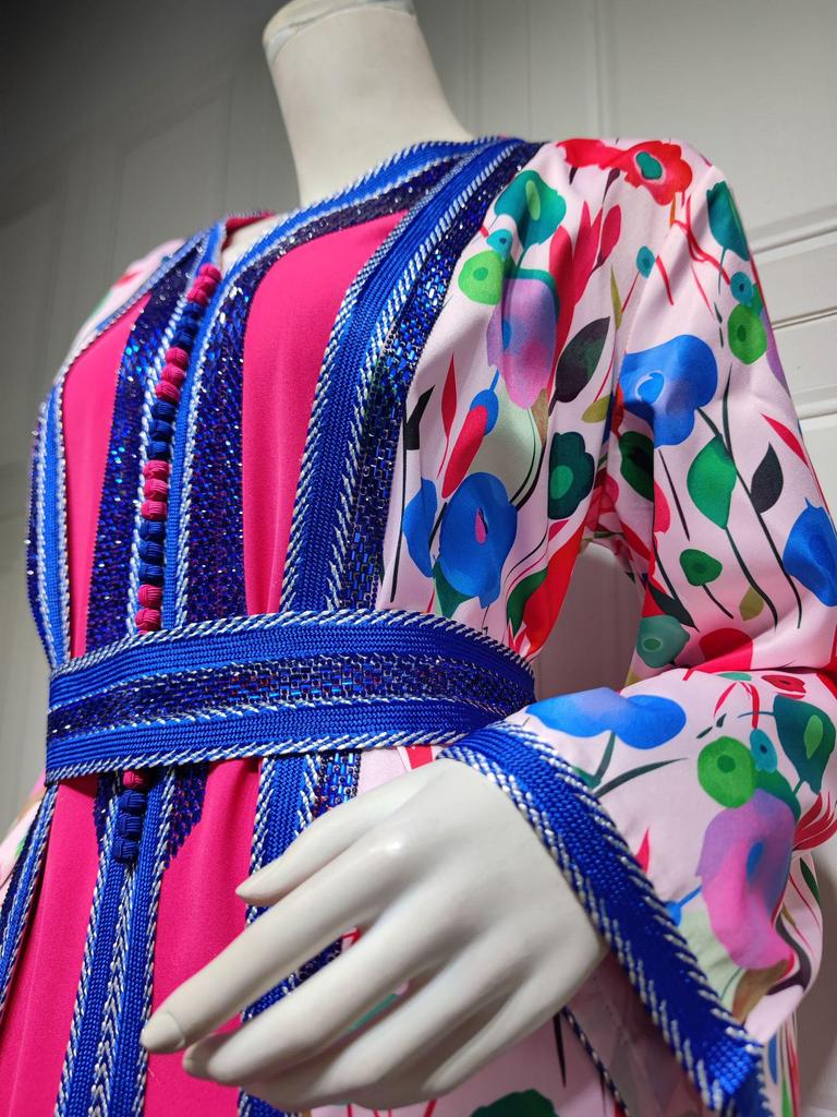 AB314 Vestido Abaya do Oriente Médio com Estampa 2023 e Conjunto Hot Drill