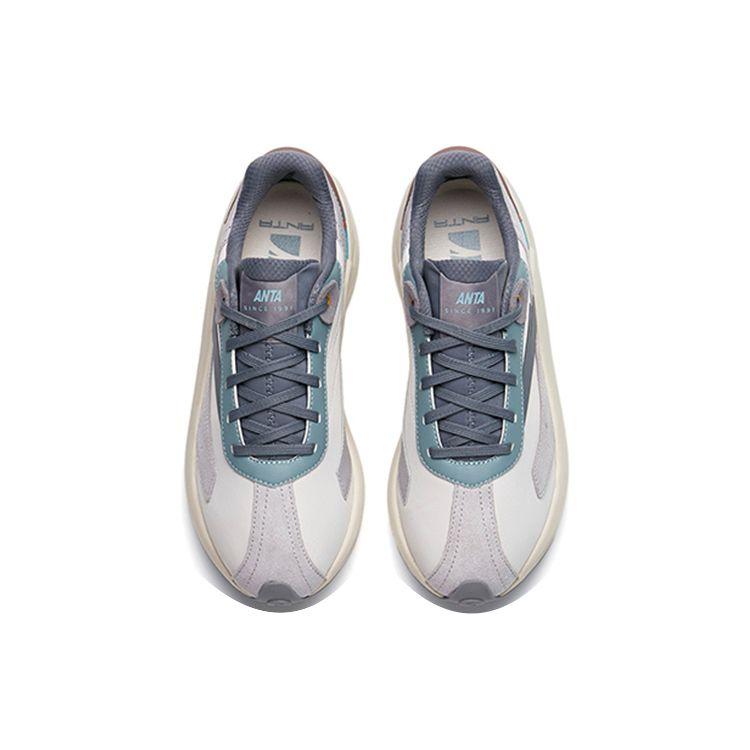 Anta Ice Sugar One-Piece Woven Lightweight High Resilience Trendy Shock Absorption Non-Slip Low-Top Sports Casual Shoes Men sneaker Gray 912228856-2